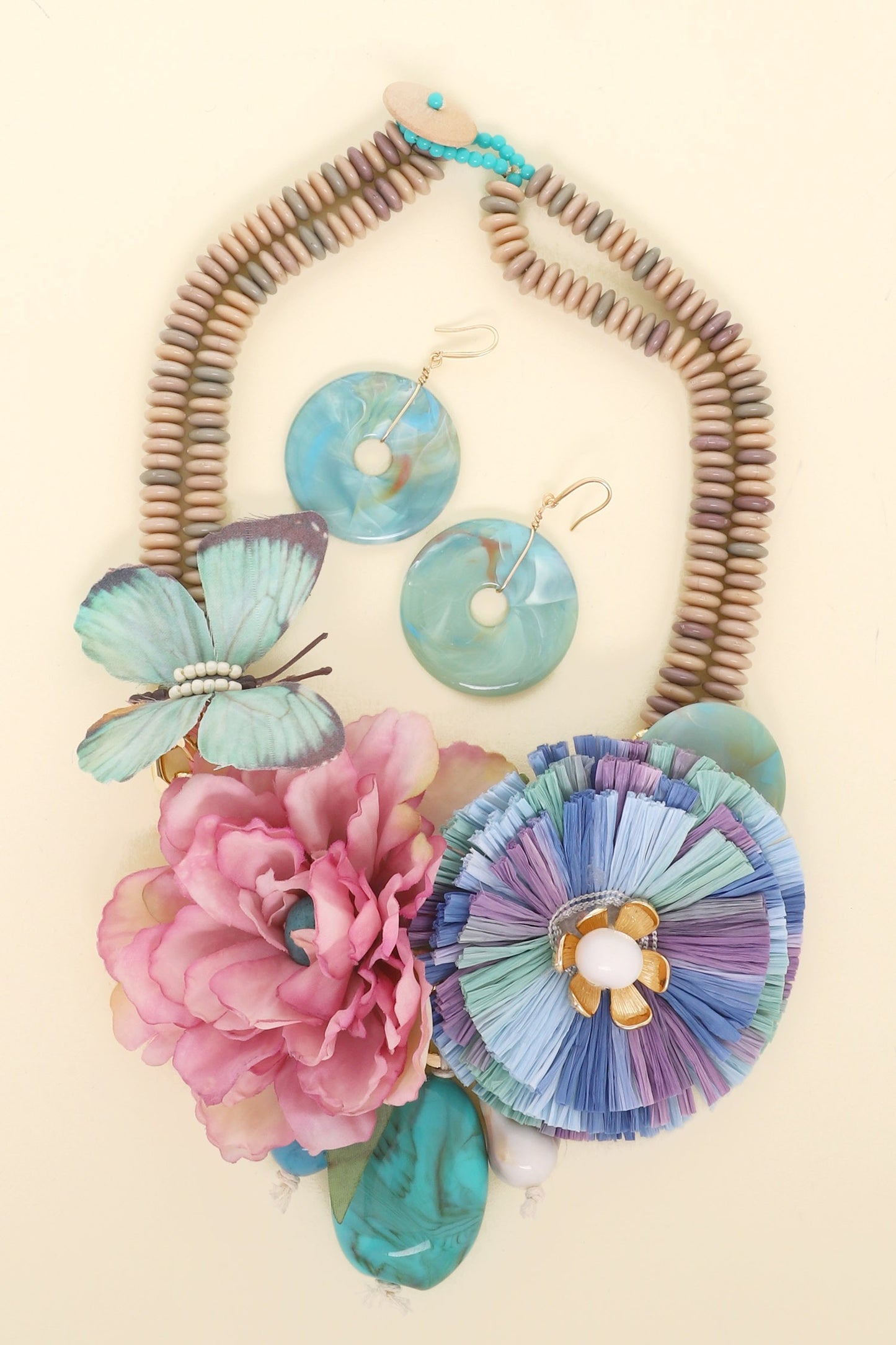 Boho Bold Floral Accent Statement Necklace