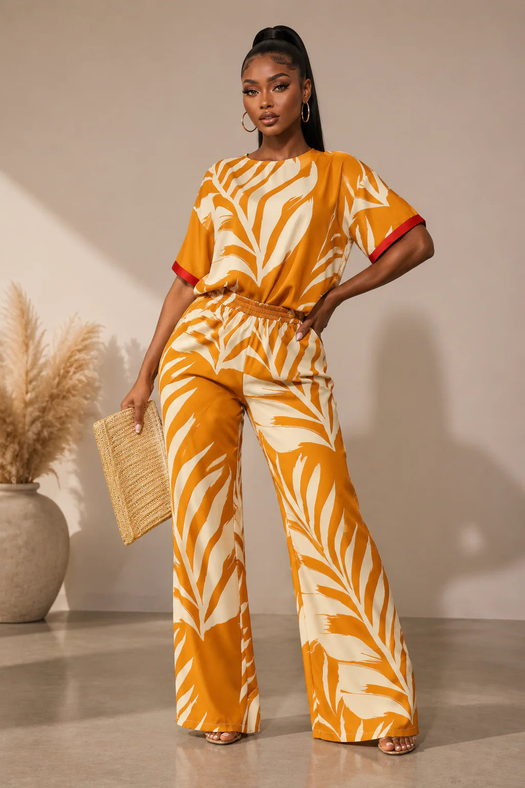 LEAF LOOSE FIT TOP & PANTS SET
