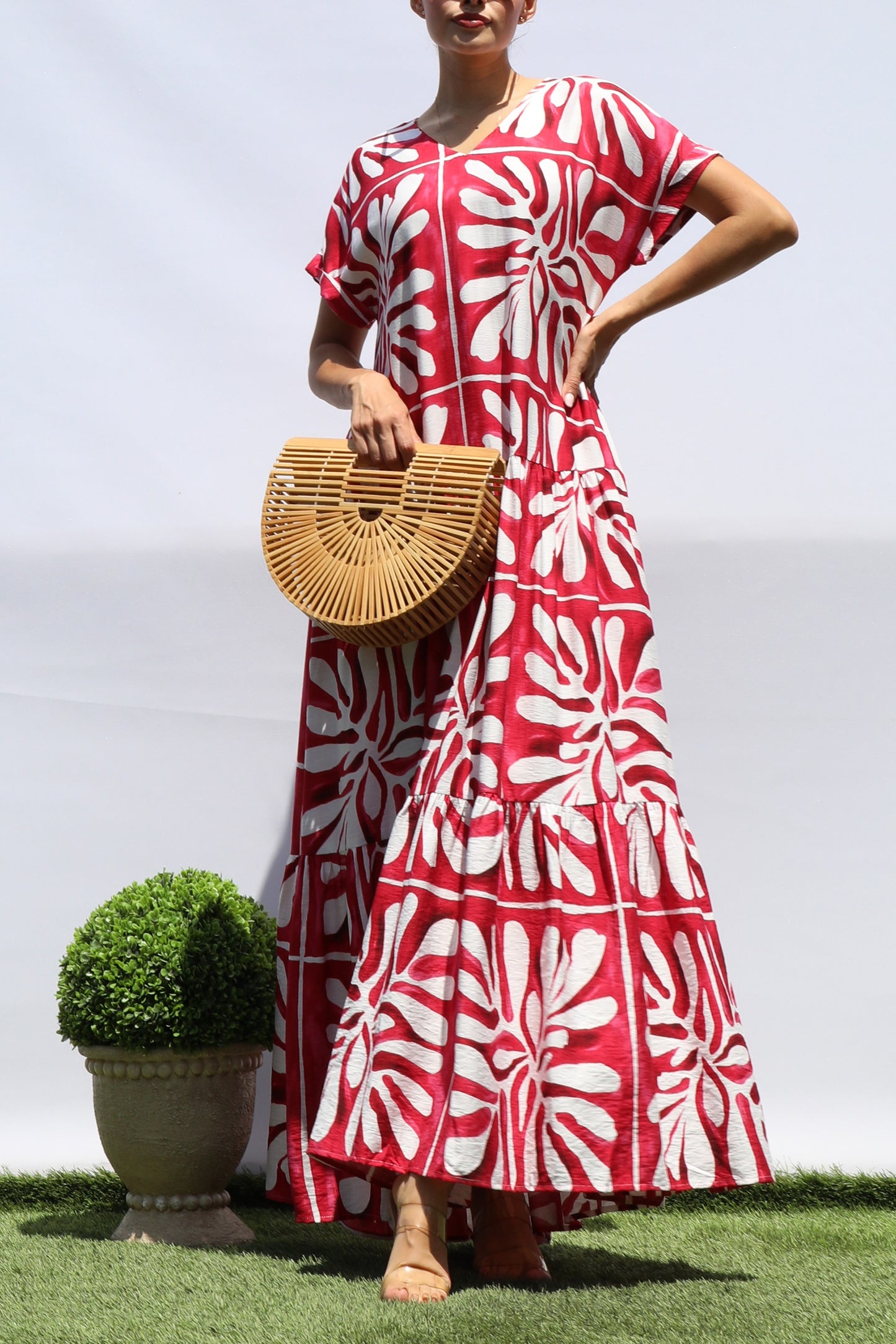 Printed Loose Fit Tiered Maxi Dress