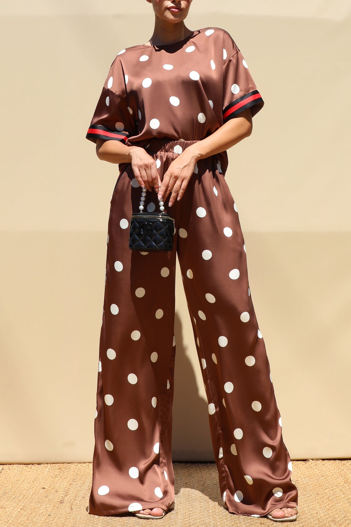 Polka Dot Loose Fit Top & Pants Set