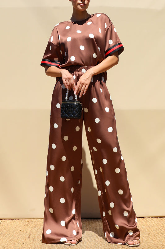 Polka Dot Loose Fit Top & Pants Set