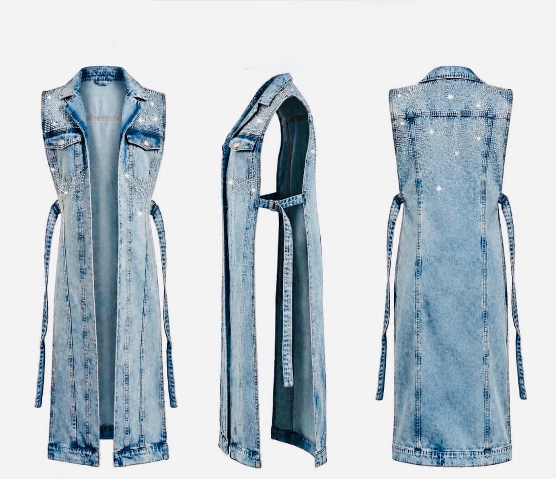 Denim Adjustable Jacket Vest