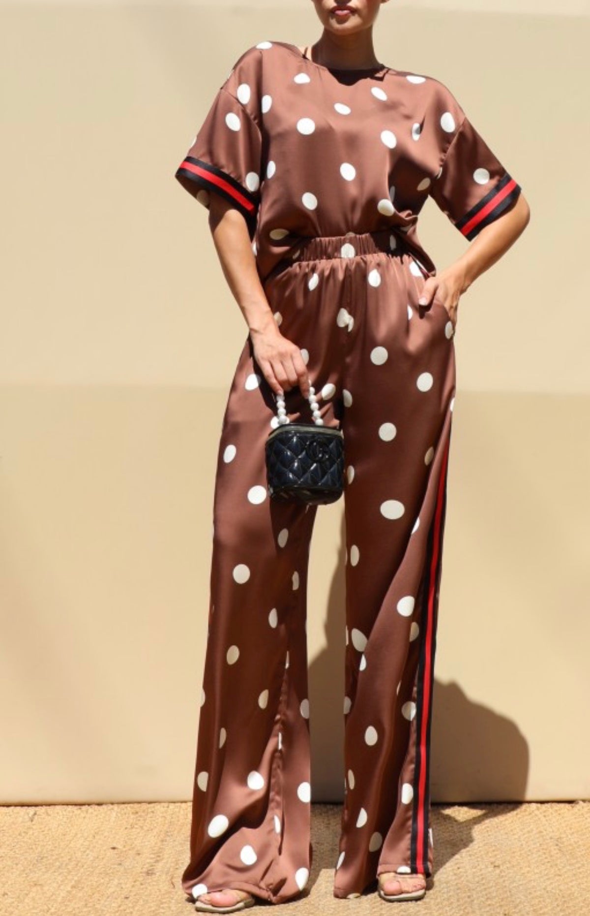 Polka Dot Loose Fit Top & Pants Set