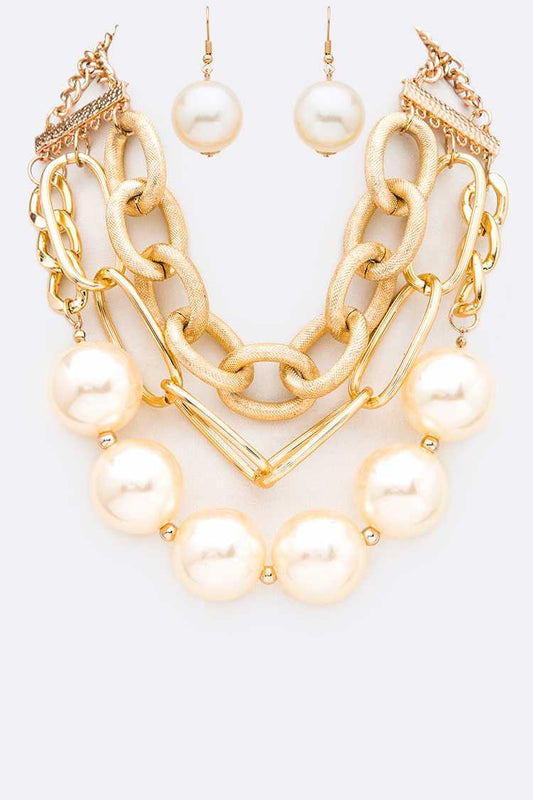 Pearl chain link neckalce