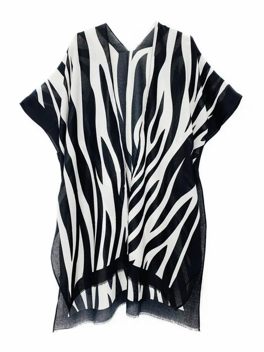 White-Black Zebra Kimono