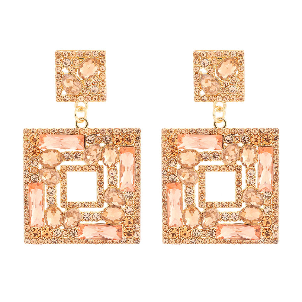 Crystal Stone Champaign Earrings