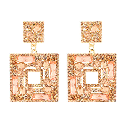 Crystal Stone Champaign Earrings